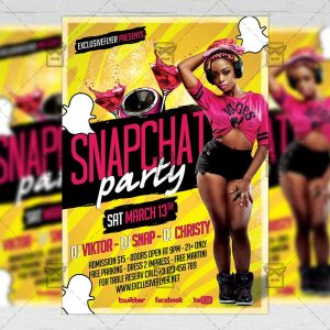 Download Snapchat Party PSD Flyer Template Now