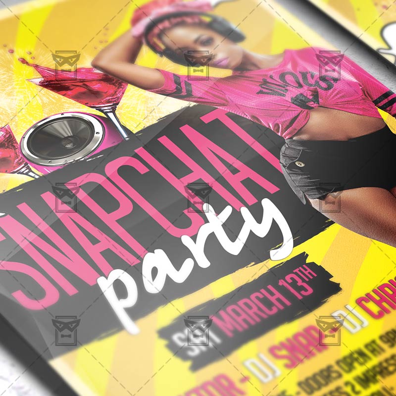 Snapchat Party Club A5 Flyer Template Exclsiveflyer Free And Premium Psd Templates Snapchat Ad Template