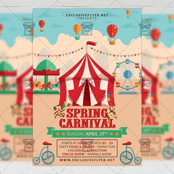 Download Spring Carnival PSD Flyer Template Now