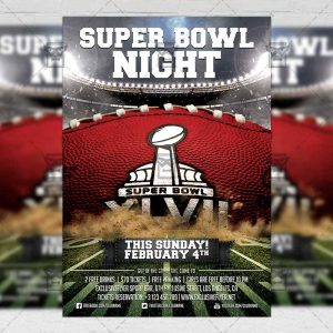 Download Super Bowl Game PSD Flyer Template Now