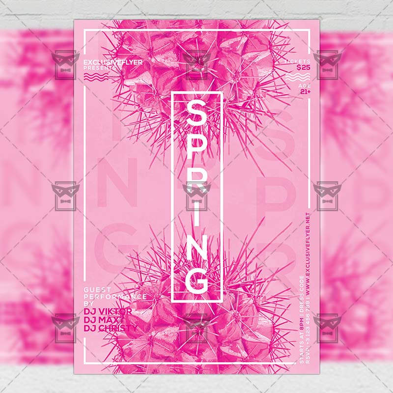spring pop art party seasonal a5 flyer template exclsiveflyer a5 flyer template
