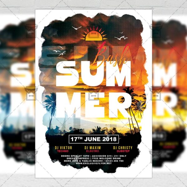 Download The Summer Bash PSD Flyer Template Now