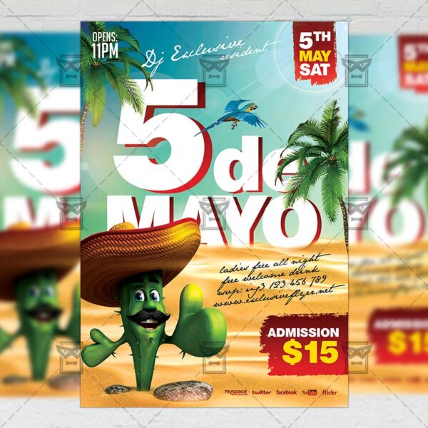Download 5 De Mayo Fiesta PSD Flyer Template Now