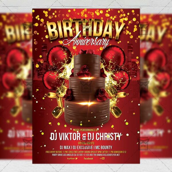 Download Birthday Anniversary Flyer PSD Flyer Template Now