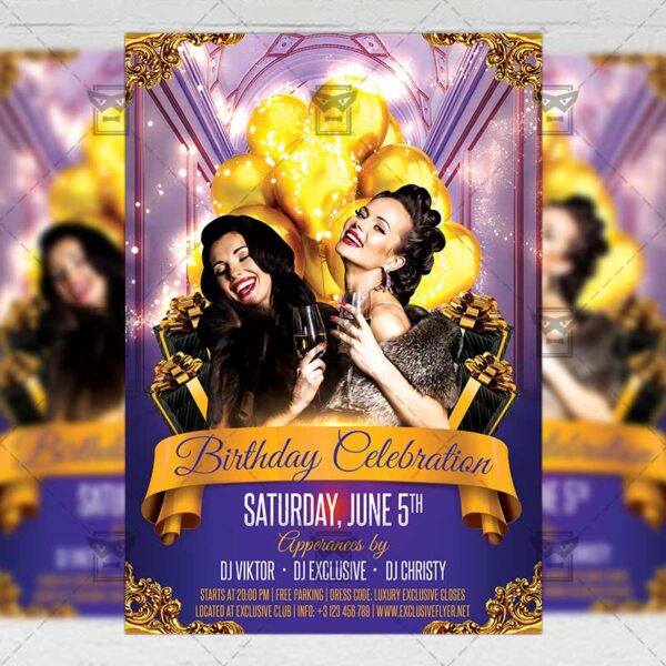 Download Birthday Celebration PSD Flyer Template Now