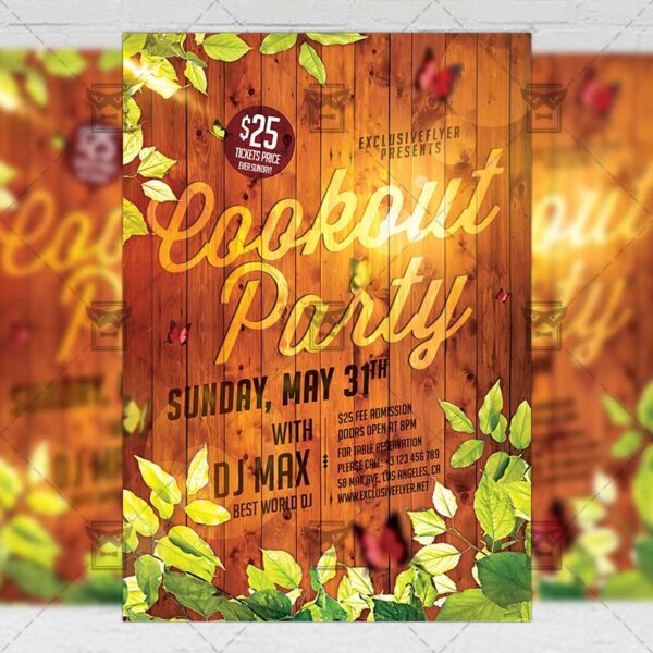 Download The Cookout Party PSD Flyer Template Now