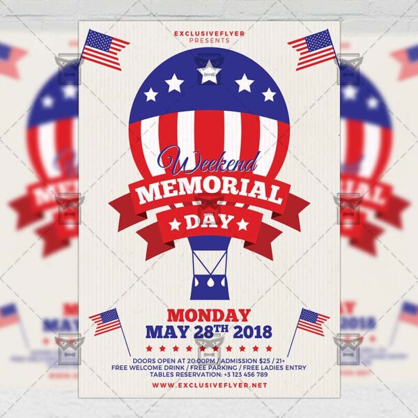 Download Memorial Day Weekend PSD Flyer Template Now