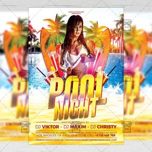 Download Pool Night PSD Flyer Template Now