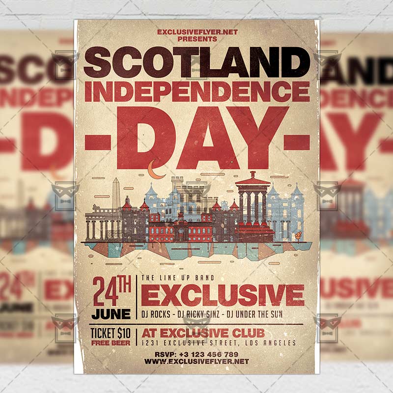 Scotland Independence Day Flyer - Seasonal A5 Template ...