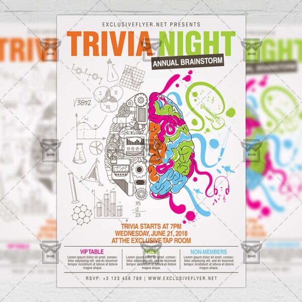 Download Trivia Night PSD Flyer Template Now