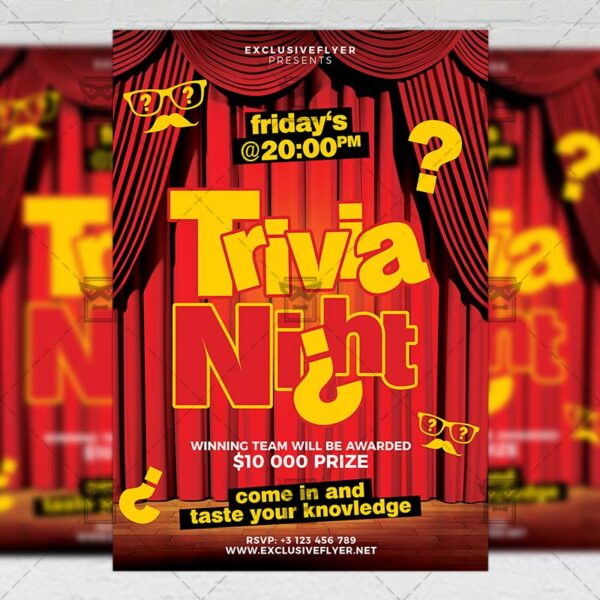 Download Trivia Night Flyer PSD Flyer Template Now