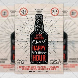 Download Happy Hour PSD Flyer Template Now