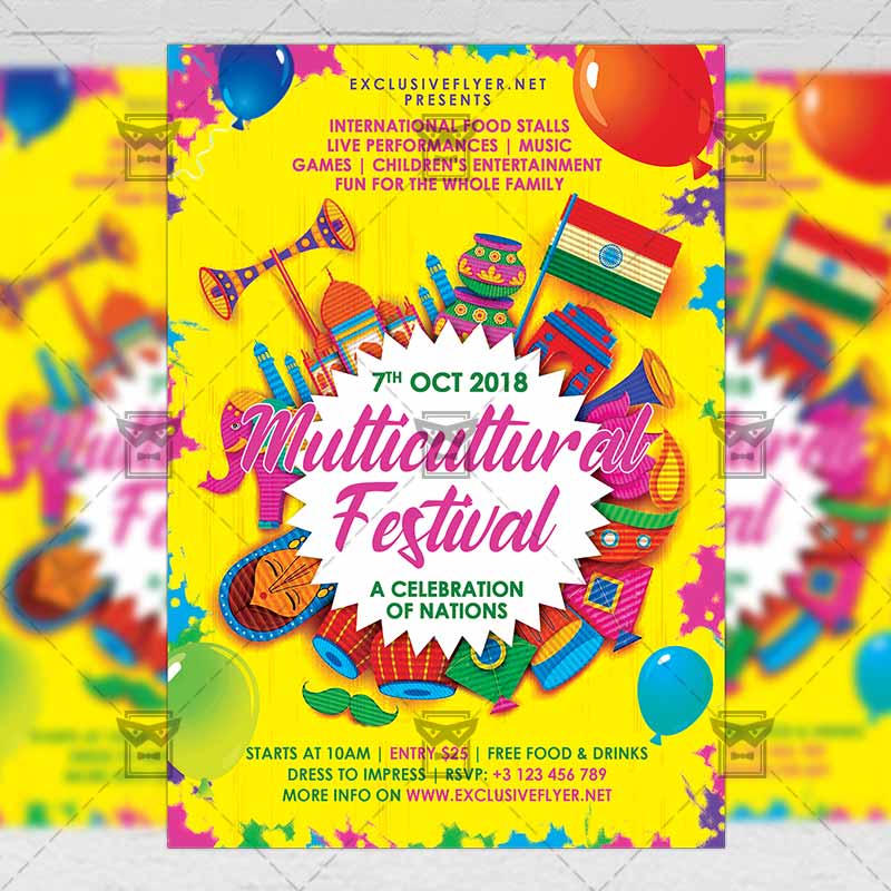 multicultural festival flyer club a5 template exclsiveflyer multicultural flyer