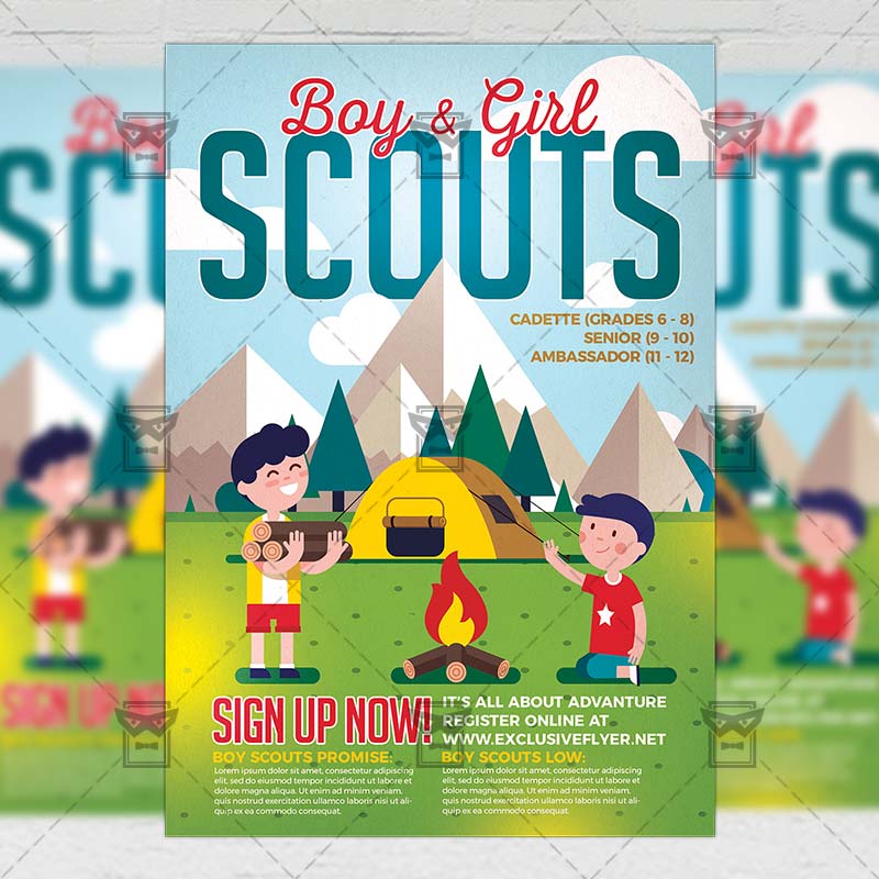 Scouts Flyer Community A5 Template Exclsiveflyer Free And Premium Psd Templates Scout Flyer Template