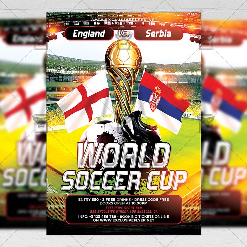 world soccer cup flyer sport a5 template free soccer flyer