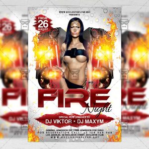 Download Fire Night PSD Flyer Template Now