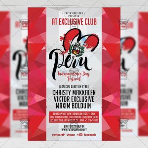 Download Peruvian Independence Day Festival PSD Flyer Template Now