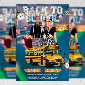Download Back to School Party PSD Flyer Template Now