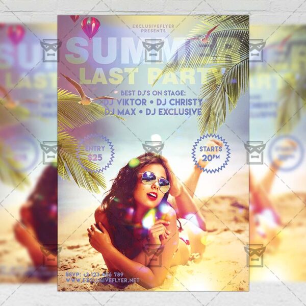 Download Last Summer Party PSD Flyer Template Now