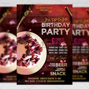 Download Surprise Birthday Party PSD Flyer Template Now