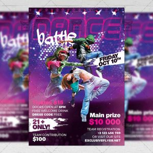 Download Dance Battle PSD Flyer Template Now