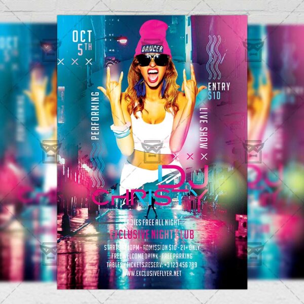 Download Guest Dj Christy PSD Flyer Template Now