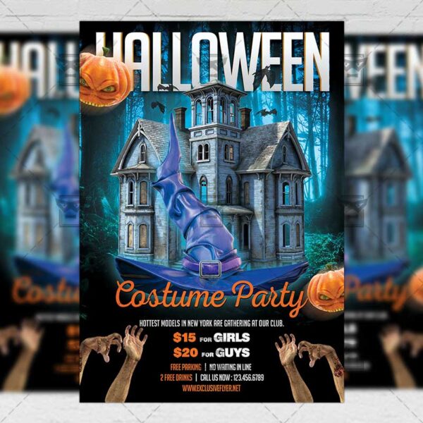 Download Halloween Costume Party PSD Flyer Template Now