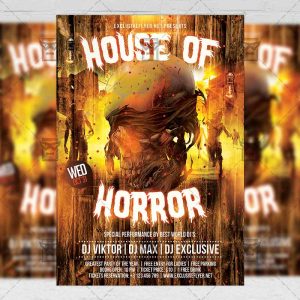 Download House of Horror PSD Flyer Template Now