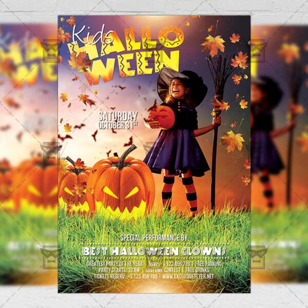 Download Kids Halloween PSD Flyer Template Now