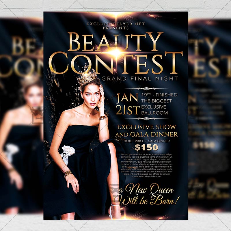 Beauty Contest Flyer Club A5 Template ExclsiveFlyer Free and