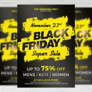 Download Black Friday Super Sale 2019 PSD Flyer Template Now