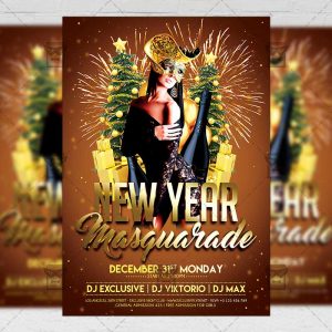 Download 2019 New Year Night PSD Flyer Template Now
