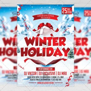 Download Winter Holiday PSD Flyer Template Now
