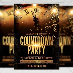 Download Countdown Party PSD Flyer Template Now