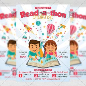 Download Read-a-thon Challenge PSD Flyer Template Now