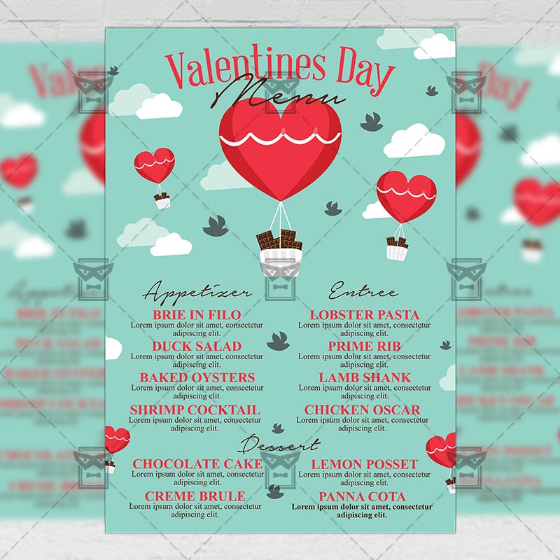 valentines day menu valentines a5 flyer template valentines menu template free