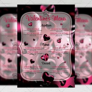 Download Valentines Menu PSD Flyer Template Now