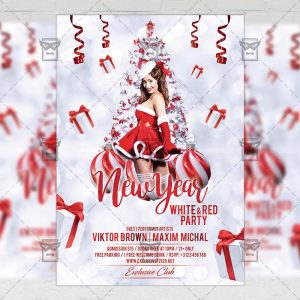 Download White New Year Night PSD Flyer Template Now