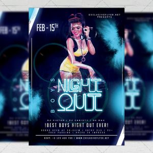 Download Boys Night Out PSD Flyer Template Now