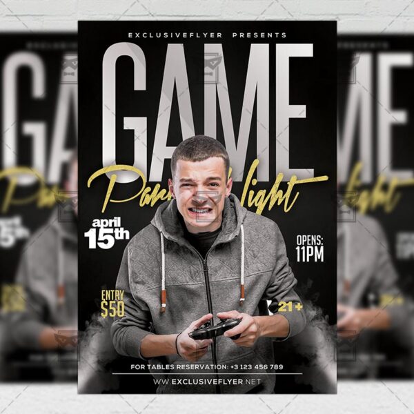 Download Game Party Night PSD Flyer Template Now
