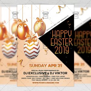 Download Happy Easter 2019 PSD Flyer Template Now