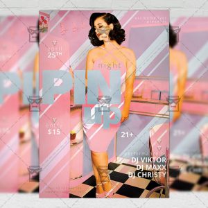 Download Pin Up Night PSD Flyer Template Now