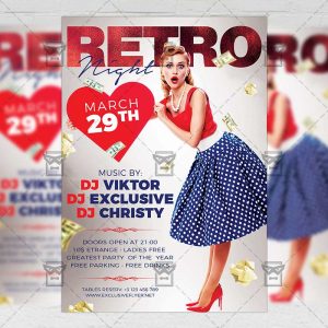 Download Retro Night PSD Flyer Template Now