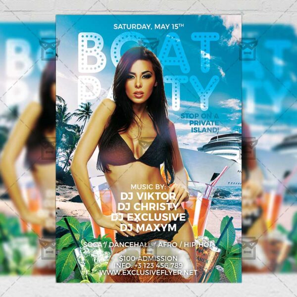 Download Boat Party PSD Flyer Template Now