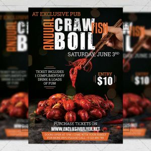 Download Crawfish Boil Invitation PSD Flyer Template Now