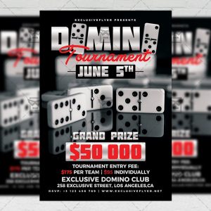 Download Dominoes Tournament PSD Flyer Template Now