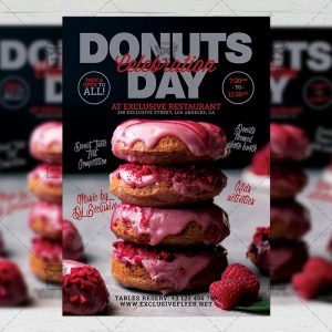 Download Donuts Day Celebration PSD Flyer Template Now