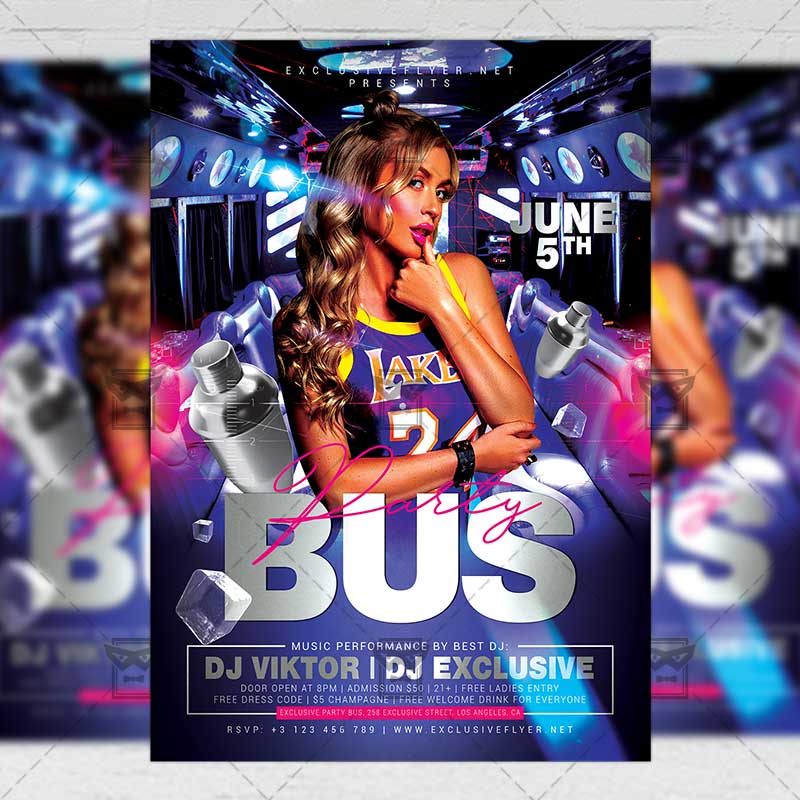 Party Bus Flyer Club A5 Template ExclsiveFlyer Free and Premium
