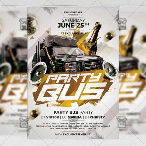 Download Party Bus Night PSD Flyer Template Now