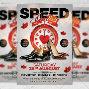 Download Speed Dating Party PSD Flyer Template Now